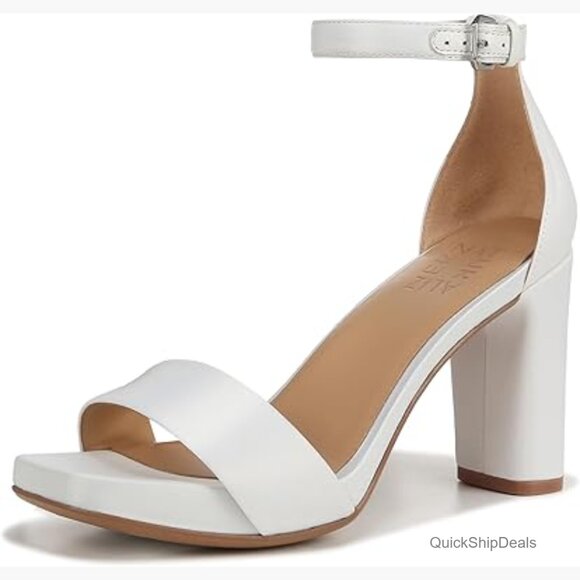 Square Toe Platform Heeled Sandal with Adjustable Buckle Closure